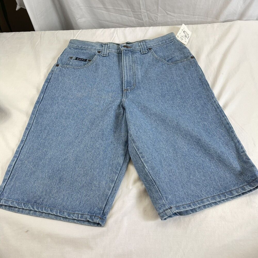 NWT Vintage BHPC Blue Jean Shorts 32 Beverly Hills Polo Club Baggy Y2K USA